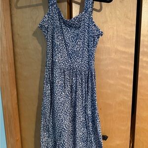 Chic Blue Patterned Mini Dress